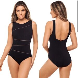 Amoressa MiracleSuit New without Tags One Piece Swimsuit Black Size 8
